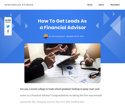 financial advisor leads
