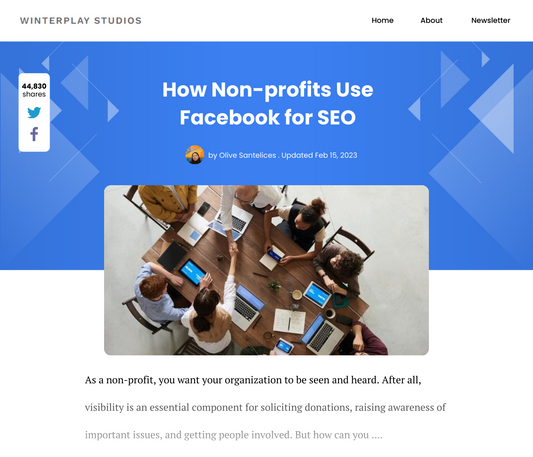how non profits use facebook for SEO